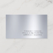 Moderne Freehand Script Silver-look minimalistisch Visitekaartje (Achterkant)