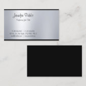 Moderne Freehand Script Silver ziet er eenvoudig u Visitekaartje (Voorkant / Achterkant)