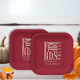 Moderne Friendsgiving-diner  Papieren Bordje