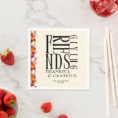 Moderne Friendsgiving-dinerbloemen Servet (Insitu)