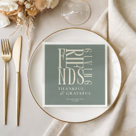 Moderne Friendsgiving-dinerbloemen Servet