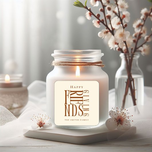 Moderne Friendsgiving Herfst Elegant   Vierkante Sticker