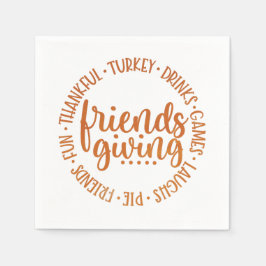 Moderne Friendsgiving papieren servetten