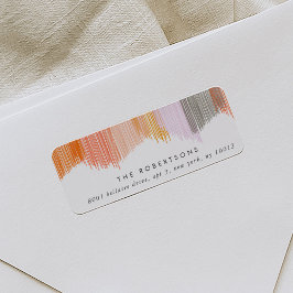 Moderne Fringe Return-adreslabels Etiket