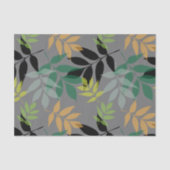 Moderne frisse overlappende bladeren op gedempt gr tissuepapier (Voorkant)