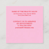 Moderne frisse roze rode schoonheidssalon klantenkaartje (Achterkant)