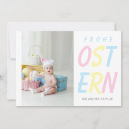 Moderne Frohe Ostern Pastel gepersonaliseerde foto Feestdagenkaart