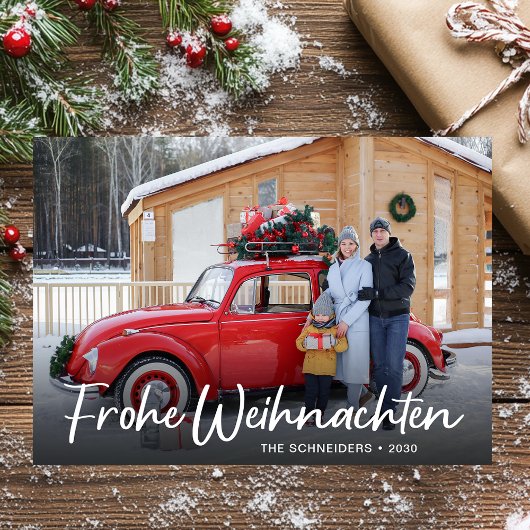 Moderne Frohe Weihnachten Natale Foto Feestdagenkaart