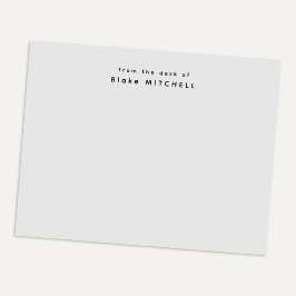 Moderne 'From The Desk Of' Monogram Grijs Briefpap Notitieblok