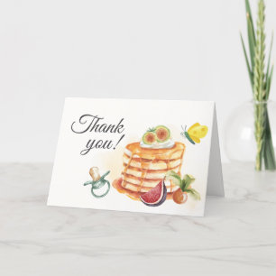 Moderne Fruitpannenkoek Fopspeen Brunch Baby showe Bedankkaart