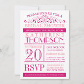 Moderne Fuchsia and Pink Bridal Shower Invitation Kaart (Voorkant)