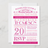 Moderne Fuchsia and Pink Bridal Shower Invitation Kaart (Voorkant)