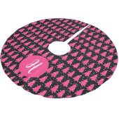 Moderne Fuchsia en zwarte kerstboom Rok (Gekanteld)