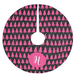 Moderne Fuchsia en zwarte kerstboom Rok