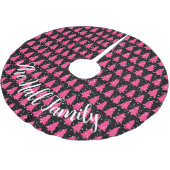 Moderne Fuchsia en zwarte kerstboom Rok (Gekanteld)