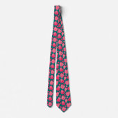 Moderne Fuchsia Green Pomegranate Pattern Fruity Stropdas (Achterkant)