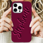 Moderne Fuchsia Minimalistische Script Naam Case-Mate iPhone Case