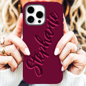 Moderne Fuchsia Minimalistische Script Naam Case-Mate iPhone Case