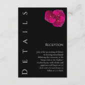 Moderne Fuchsia orchideeën-bruiloft details- Informatiekaartje (Voorkant)