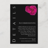 Moderne Fuchsia orchideeën-bruiloft details- Informatiekaartje (Achterkant)