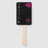 Moderne Fuchsia orchideeën-bruiloft- Handwaaier (Voorkant)