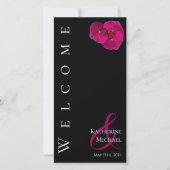 Moderne Fuchsia Orchids-bruiloft programma- (Voorkant)