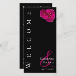 Moderne Fuchsia Orchids-bruiloft programma-