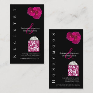 Moderne Fuchsia Orchids—Huwelijksregister- Visitekaartje