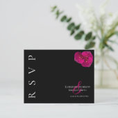 Moderne Fuchsia Orchids-RSVP-Wedding- Briefkaart (Staand voorkant)