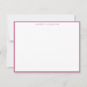 Moderne Fuchsia Roze Rand Notitiekaart Kaart (Voorkant)
