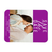 Moderne Fuchsia Save the Date Trouwfoto Magneet (Horizontaal)