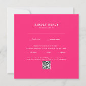 Moderne Fuchsia Square Wedding QR Code RSVP (Voorkant)