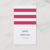 Moderne Fuchsia Stripe Visitekaartje (Voorkant)