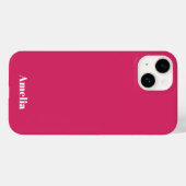 Moderne fuchsia witte script Gepersonaliseerde naa Case-Mate iPhone Case (Achterkant (horizontaal))