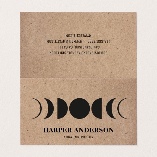 Moderne Full Moon Yoga Instructor Professional  Visitekaartje (Buitenkant ongevouwen)