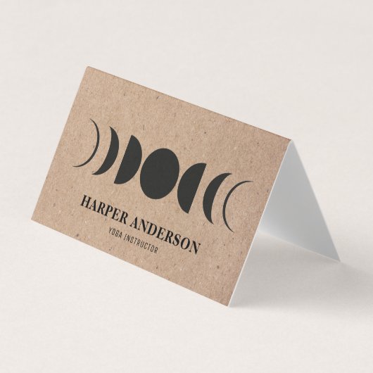 Moderne Full Moon Yoga Instructor Professional Visitekaartje (Voorkant)