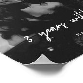 Moderne Full Photo Wedding 3e Jubileum paar Poster (Hoek)