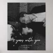 Moderne Full Photo Wedding 3e Jubileum paar Poster (Voorkant)
