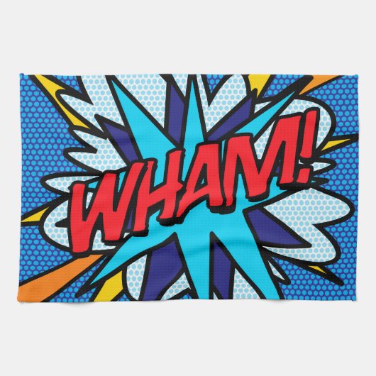 Moderne Fun Comic Book Pop Art WHAM Theedoek (Horizontaal)
