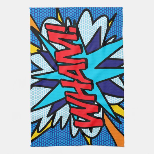 Moderne Fun Comic Book Pop Art WHAM Theedoek (Verticaal)