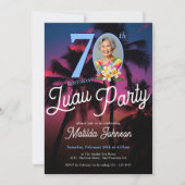 Moderne Fun Custom Foto Luau Party 70e verjaardag Kaart (Voorkant)