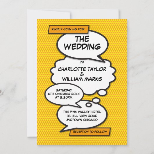 Moderne Fun Designer Stripboek Trouwdag Kaart (Voorkant)