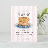 Moderne Fun Pink Blueberry Pannenkoeken Verjaardag Kaart (Staand voorkant)