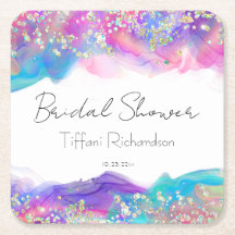 Moderne Fun Regenboog Alcohol Inkt Goud Glitter