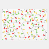 Moderne Fun Santa, Stripes & Christmas Lights Tan Inpakpapier Vel (Voorkant 3)