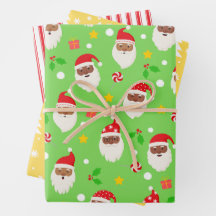Moderne Fun Santa Stripes Kerstpatronen Limoen