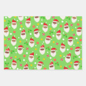 Moderne Fun Santa Stripes Kerstpatronen Limoen Inpakpapier Vel (Voorkant)