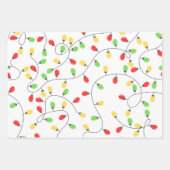 Moderne Fun Santa, Stripes & Kerstverlichting Groe Inpakpapier Vel (Voorkant 3)