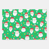 Moderne Fun Santa, Stripes & Kerstverlichting Groe Inpakpapier Vel (Voorkant)