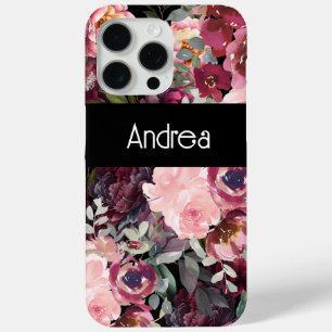 Moderne Fun Typografie bloemenachtergrond iPhone 15 Pro Max Hoesje